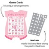 Big Dot of Happiness Pink Elephant - Picture Bingo Cards and Markers - Girl Baby Shower Shaped Bingo Game - Set of 18 - 2 of 4