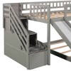 PAGED Wooden Housebed Bunk Bed Loft Bed, Twin over Twin Bed Frame with Window, Shelves, Ladder and Guardrail for Kids, Teens - 4 of 4