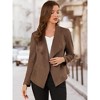 Allegra K Women's Faux Suede Lapel Draped Outwear Open Front Jacket - 2 of 4