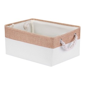 Unique Bargains Fabric Collapsible Storage Organizer Basket with Handles - 1 of 4