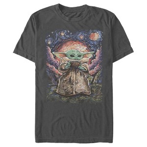 Men's Star Wars The Mandalorian The Child Starry Night T-Shirt - 1 of 4