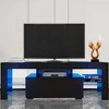 LED TV Stand For TVs Up To 55 Inches, Modern Entertainment Center With Down Flip Door, Glass Shelf And High Glossy Front Face, TV Console Tableg Room - 2 of 4