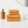 4pk Quick Dry Ribbed Hand/Wash Towel Set Aqua - Threshold™