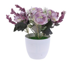 Unique Bargains Artificial Plants Mini Flower Plastic 3.74"x3.74"x7.87" 1 Pcs - 1 of 4