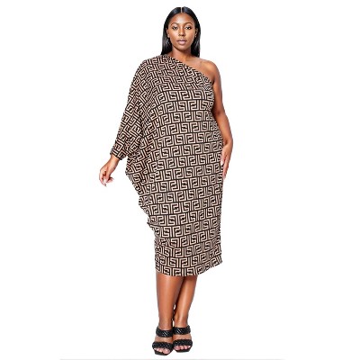 L I V D Women's Persephone Asymmetrical Midi Dress