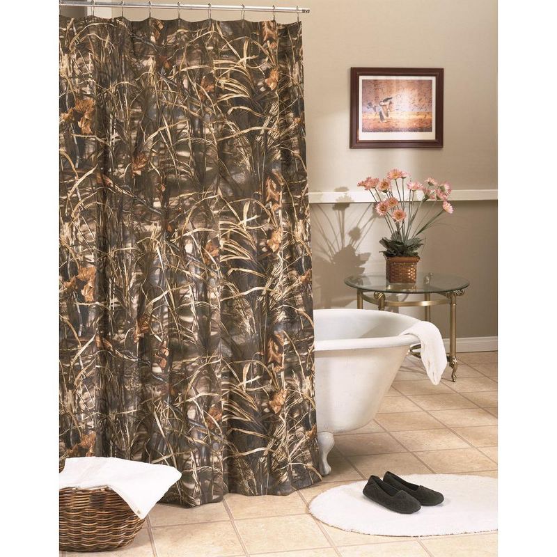Realtree Max 4 Camo Shower Curtain, Shower Curtain for Bathroom - Elevate your Bathroom with Farmhouse, Rustic, Hunting Camouflage Decor Bath Curtains, 1 of 4