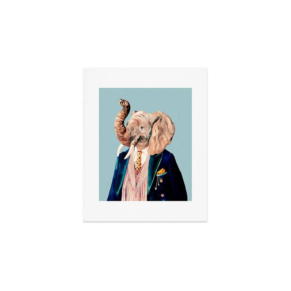 Photos - Other Decoration Animal Crew Mr Elephant Art Print 8" x 10" - Deny Designs: Modern Mixed Media Wall Decor for All Ages