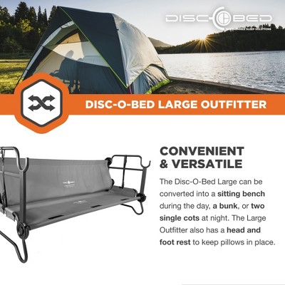 Large Gray Benchable Double Cot with Storage Organizers