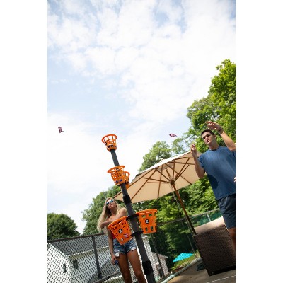 Outdoor Bean Bag Toss Game Set with Orange Buckets