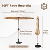 DOMETOUR 10FT Patio Umbrella, Outdoor Market Sun Umbrella with Tilt, Crank, UV Protection, Waterproof, 8 Ribs for Garden/Deck/Pool (Beige) - 2 of 4