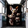 Sphynx Cat Pattern Soft Flannel Car Nap Blanket, All Season Polyester Throw for Vehicle Interior Accessories, Christmas Gift. - 2 of 4