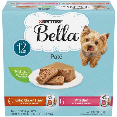 Purina Bella Paté Wet Dog Food Grilled Chicken & Beef - 3.5oz/12ct Variety Pack