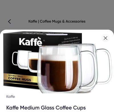 Kaffe 10oz Double-Wall Borosilicate Glass Cups - Set of 2: Dishwasher-Safe Glass  Coffee Mugs for Hot Beverages : Target