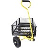 RISOKEYS Heavy Duty 660 Lbs Capacity Mesh Steel Garden Cart,4 Solid Tires with Removable Sides -Tool Cart for Gardening,Farming,Yellow - 4 of 4