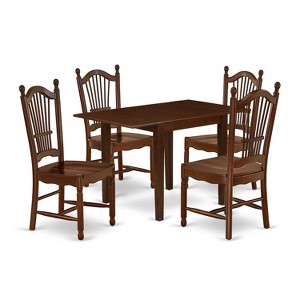 HomeStock 5-Pc Mahogany Finish Solid Wood Top - Dining Room Set - Seats 4 - 1 of 4