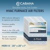 Cabana Air Filters 6 Pack Home HVAC Furnace Air Filters, Capture Unwanted Particles with Pleated Design, MERV 8, 20 x 25 x 1, White - 2 of 4
