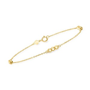 Ross-Simons Italian 10kt Yellow Gold 3-Bead Station Bracelet - 1 of 3