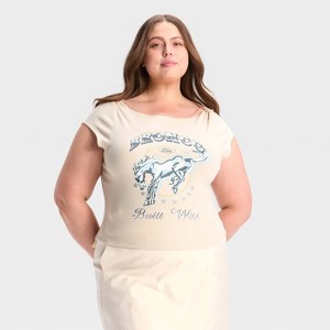 Women's Ford Bronco Short Sleeve Graphic Baby T-Shirt - Tan - 1 of 3