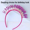 Evo Bytes Hot Pink Happy Birthday Felt Headband with Glitter, Perfect for Baking & Party Decor - 4 of 4