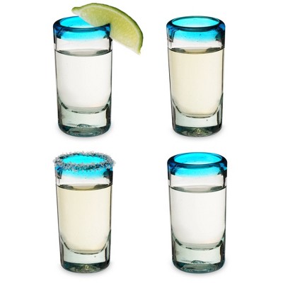 FESTMEX Authentic Hand Blown Mexican Tequila Shot Glasses...