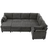 Merax Versatile U-Shaped Sectional Sofa with Pull-Out Bed, Storage Compartments, Built-in Power Sockets & Cup Holders - 4 of 4