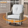 XIZZI 8 Pieces Wicker Sofa with Cushion, Swivel Rocking Chairs, High Back Rattan Chairs and Ottomans, 9 Seats Conversation Set for Backyard - 3 of 4