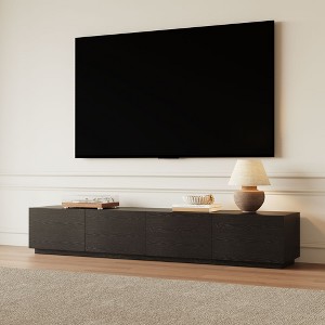 POVISON Modern Black TV Stand with Drawers, Long Media Console, Wood, 78.74" Fully-Assembled - 1 of 4
