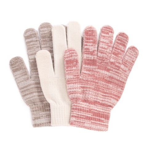 Muk Luks Womens 3 Pair Pack Of Gloves, Tauple/ivy/rose, Os : Target
