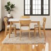 5-Piece Mid-Century Modern Dining Table Set with Solid Wood Frame Table and 4 Upholstered Rubberwood Chairs for Dining Room - 2 of 4