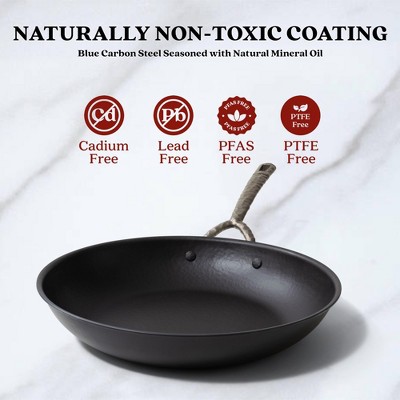 Alva Artist 11" Black Carbon Steel Nonstick Frying Pan