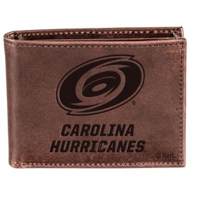 Evergreen NHL Carolina Hurricanes Brown Leather Bifold Wallet Officially Licensed with Gift Box - 1 of 1