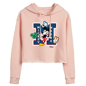 Women's - Disney - Mickey Mouse Cropped Graphic Hoodie - 1 of 3