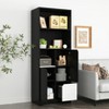 Lirago Black & White Modern Storage Bookcase with Doors & Drawer Open Shelves for Living Room/Bedroom 23.62"D * 13.78"W * 63"H - 3 of 4