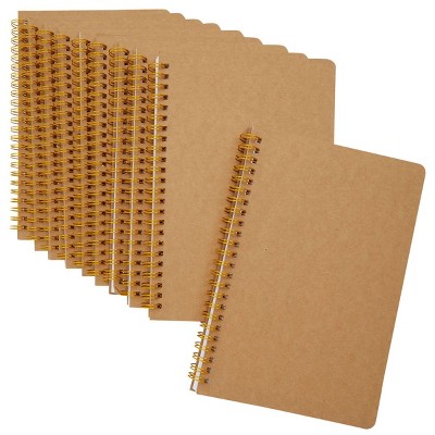 Paper Junkie 10 Pack Softcover Spiral Bound Journals (Brown)