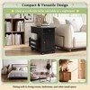 Vintage End Table Flip Top Side Table with USB Ports, Multifunctional Drawer w/ Cup holders, Sofa Couch Table with Bookshelf for Living Room - 4 of 4