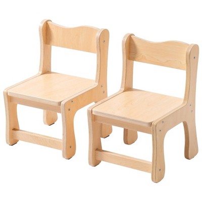 ROBOTIME Accent Chairs, Wooden Toddler Chair with Backrest, Sturdy Kids Chairs for Toddlers Children, 2 PCS, Brown, 11"*10.6"*16.9"