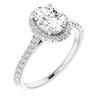 Pompeii3 1 1/2 Ct Halo Diamond & Oval Moissanite Engagement Ring White Gold - 2 of 4