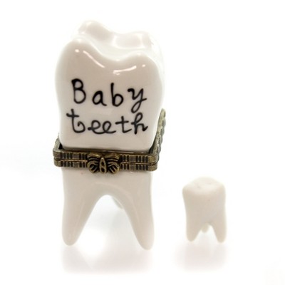 Hinged Trinket Box 3.0" Baby Teeth Childs First  -  Decorative Figurines