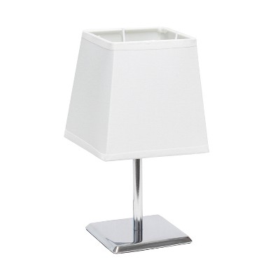 Mini Table Lamp with Squared Empire Fabric Shade White - Simple Designs