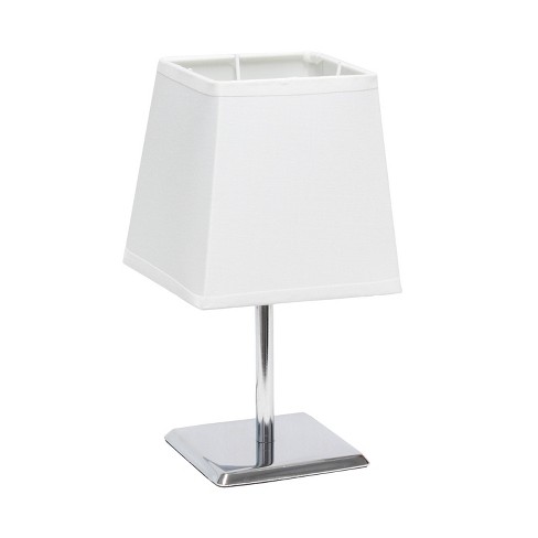 Squared Empire Fabric Shade White, Mini Table Lamp With Shade
