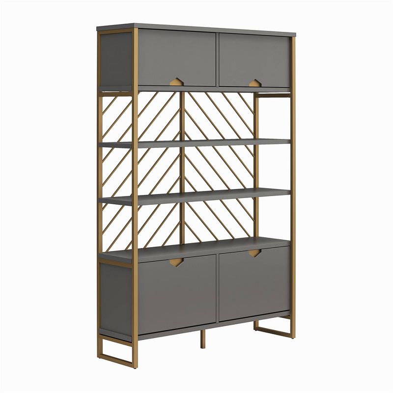 Brielle Shoe Storage Bookcase and Room Divider Graphite Gray - CosmoLiving by Cosmopolitan, 1 of 12