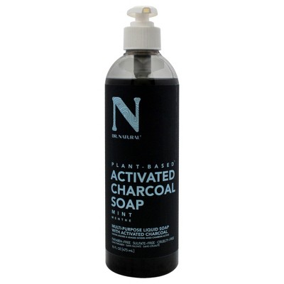 Dr. Natural Activated Charcoal Liquid Soap - Combat Acne and Blemishes - Deep Cleansing Body Wash - Gentle Body Soap for Clear Skin - Mint - 16 oz