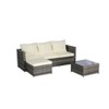 CAVINAS Patio Sofa Set, Woven L Shaped Outdoor Couch, Modern Wicker Backyard Furniture with Footstool for Garden - 4 of 4