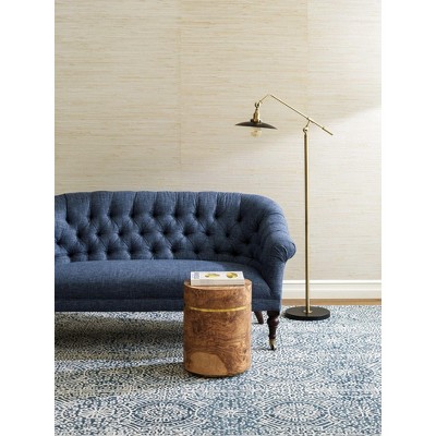 Handmade Blue and Ivory Wool Medallion Area Rug