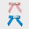 Girls' 6pk Ribbon Bow Hair Clip Set - Cat & Jack™ Pink/Blue - 3 of 4