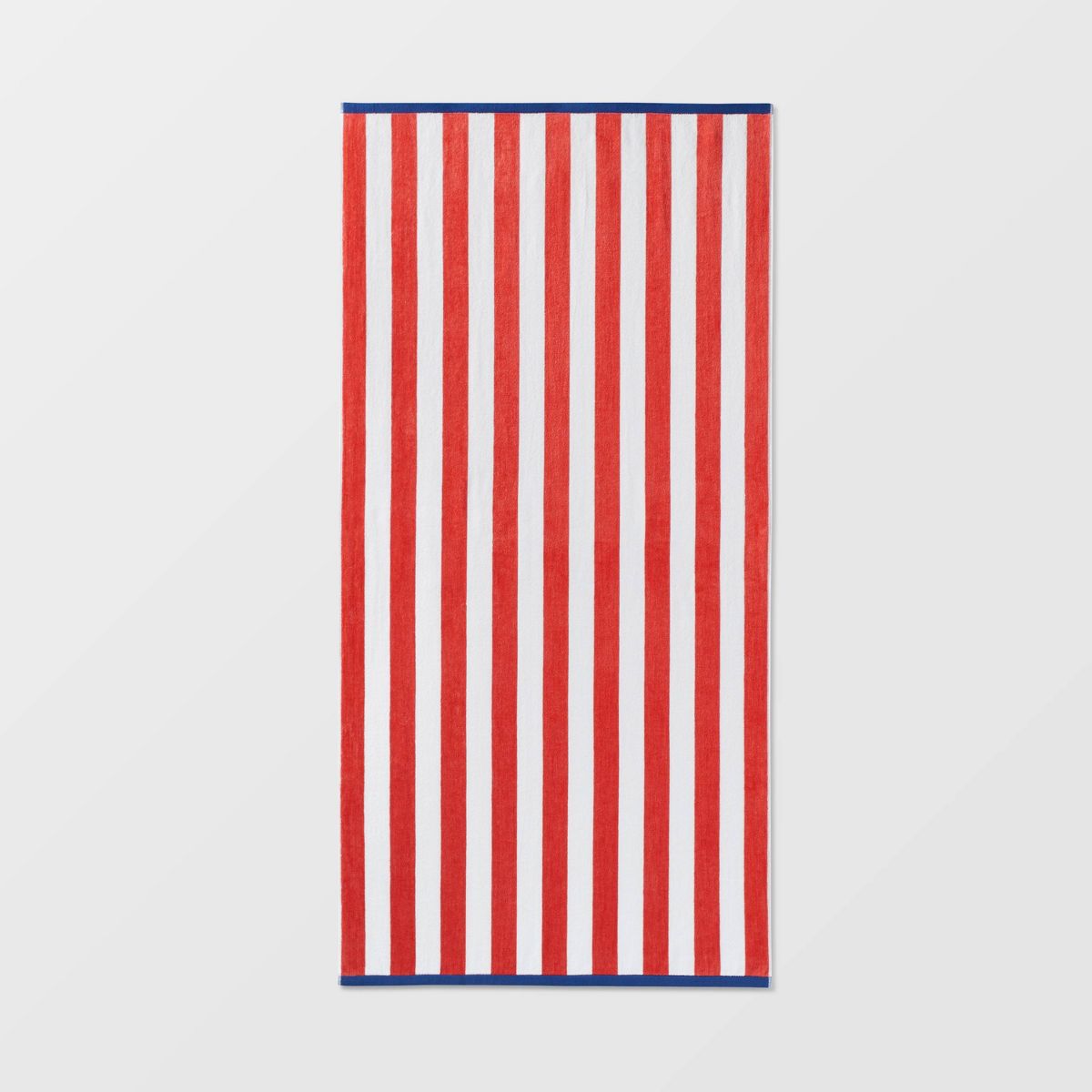 XL Reversible Towel Red/Blue - Sun Squad™: Cotton Terry, Lightweight, Machine Washable, Stripe Pattern