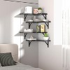Attop Corner Floating Shelves Wall Mounted Set of 4, Rustic Wood Storage Display Wall Shelves for Home Decor, Bathroom, Kitchen, Bedroom - 2 of 4