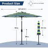 15Ft Rectangular Patio Umbrella with Base Large Patio Umbrella with Crank Handle, UV Resistant, Suitable for Outdoor Markets, Backyard, Poolside-Beige - 2 of 4