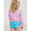 RuffleButts Girls UPF50+ Skirted Flutter Long Sleeve Rash Guard Bikini - 4 of 4