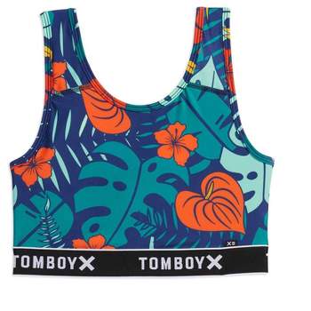 TomboyX Swim Sport Top, Bathing Suit Athletic Compression Sport Swimming  Bra UV Protecting, Plus Size Inclusive (XS-6X)